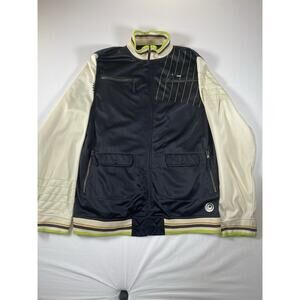 Vintage Caffeine Mens Zip Track JACKET Size XL Black/Biege